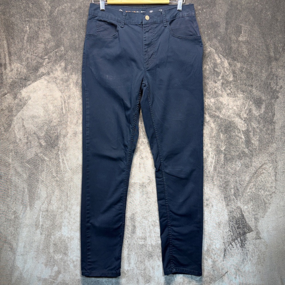 St John's Bay Temp Flex Pants Mens Navy Slim 30x32 Stretch Chino Work Casual
